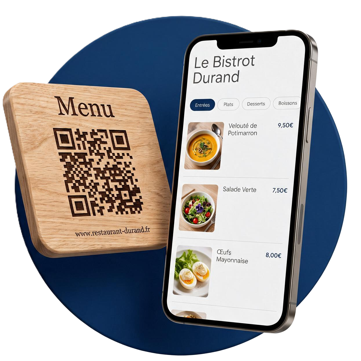 Menu en ligne + QR code