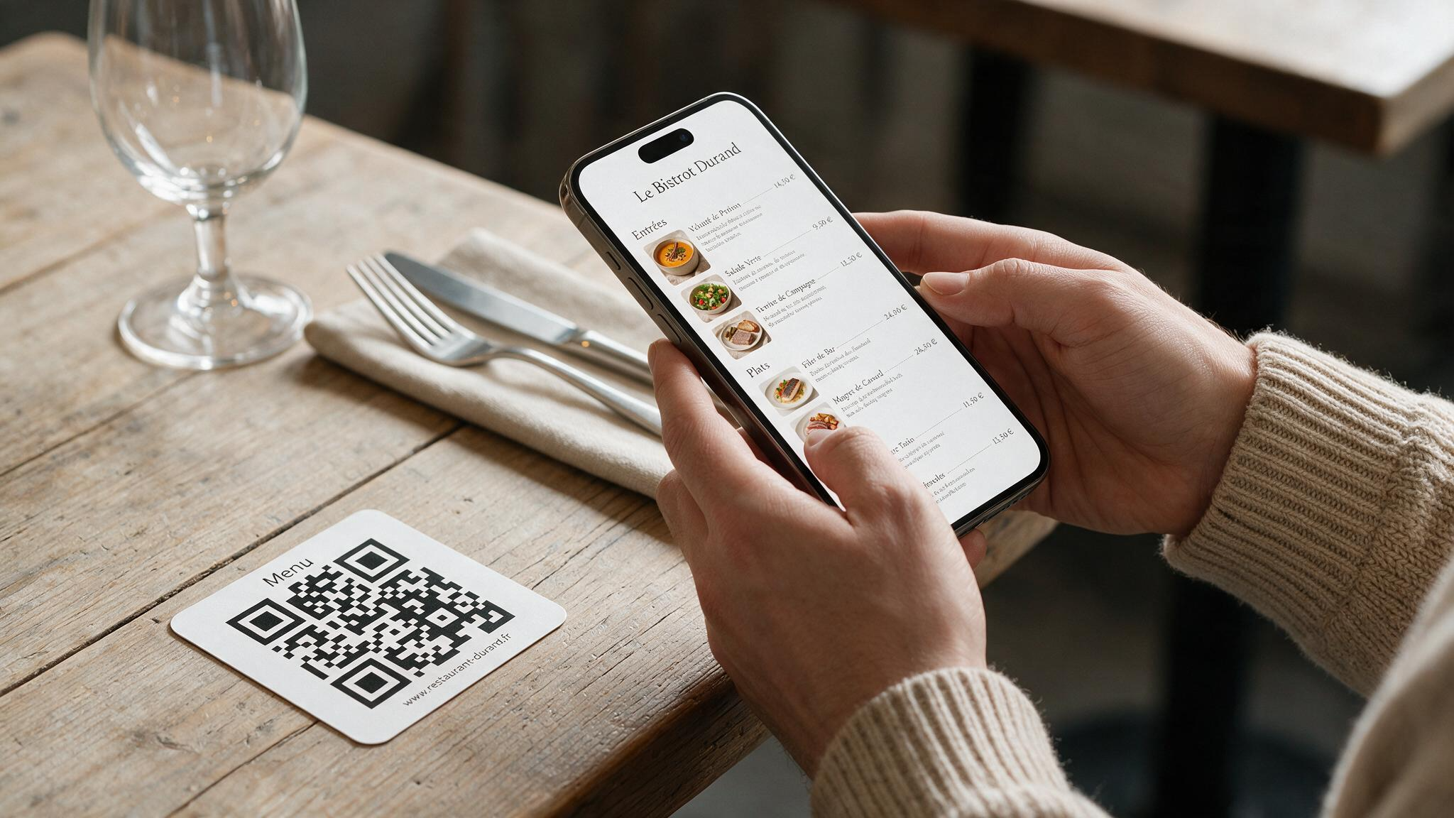 Client scannant le QR code