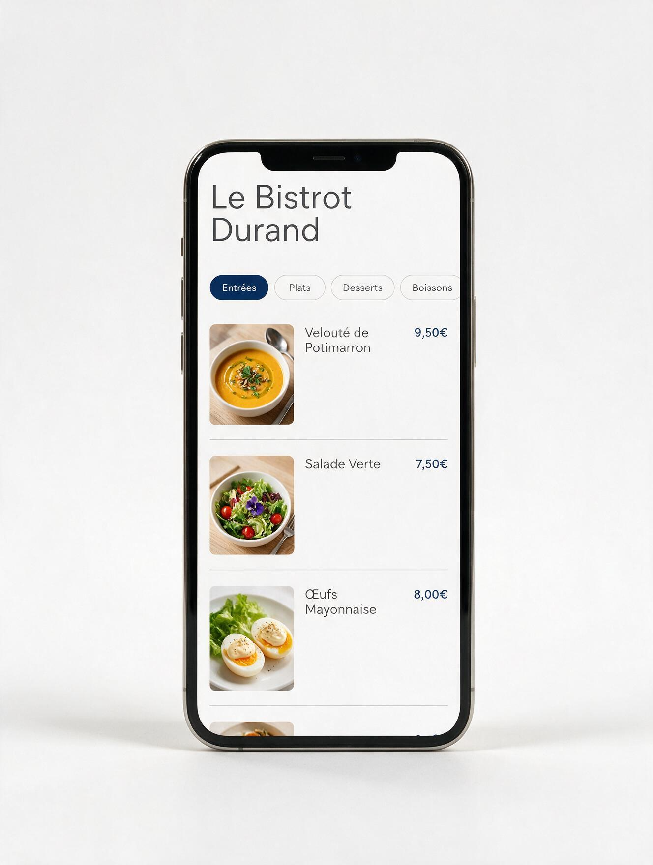 Design menu Classique